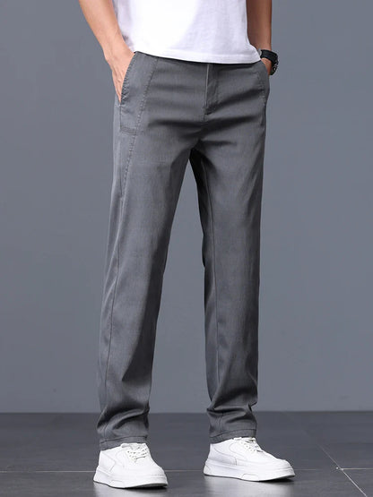 2025 Spring Thin Brand Men's Lyocell Pants Casual Business Straight Elastic Waist Comfortable Trousers Pants for Male