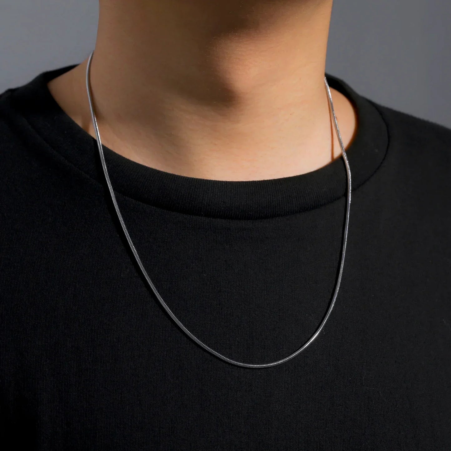 Stainless Steel Gold Color Round Snake Chain Necklace Women Men Long Neck Chains Trendy Punk Jewelry Gift Wholesale