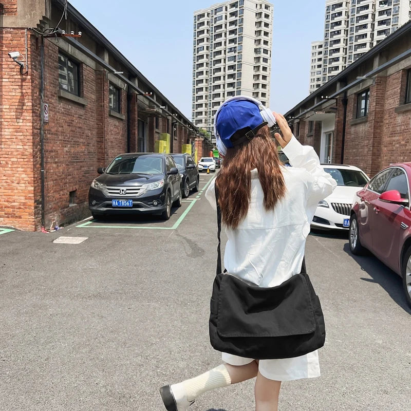 Women's Messenger Bag Vintage Handbag Canvas Teenager Shoulder Tote Bags Casual Handbag Crossbody Bag