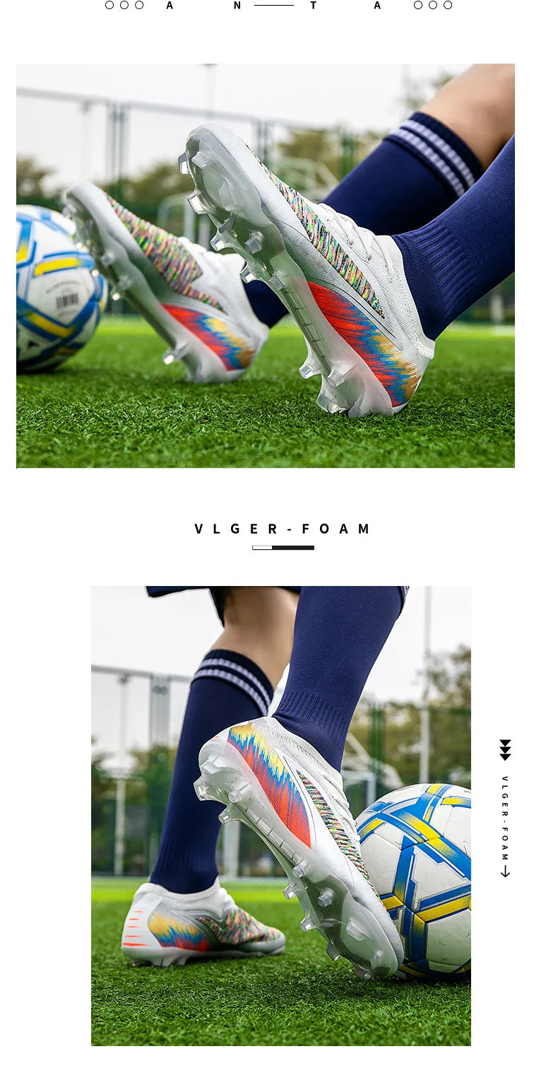New Men Football Boots Cleats Shoes Soccer Long Spikes FG Ultralight Training Soccer Shoes Non-Slip Outdoor Match Drop Shipping