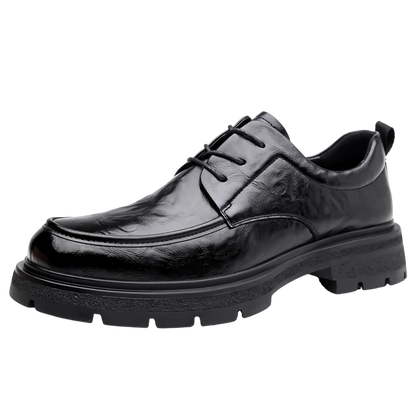 Men's Comfortable Genuine Leather British Thick-soled Business Leather Shoes for Spring 2025, New Lace-up Oxford Shoes