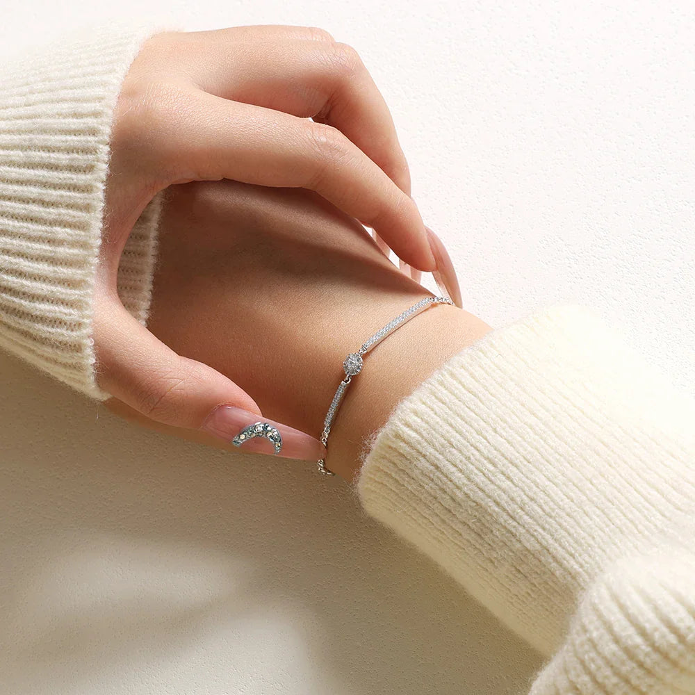 Full Moissanite Bracelets Original S925 Sterling Silver Adjustable Women’s Bracelet Simple Fine Jewelry Birthday Gifts