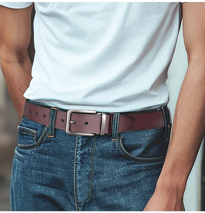 Genuine Leather Men's Belt Large Size Casual Belt   Alloy Pin Buckle Business Suit Belt Father's Day Present Gift