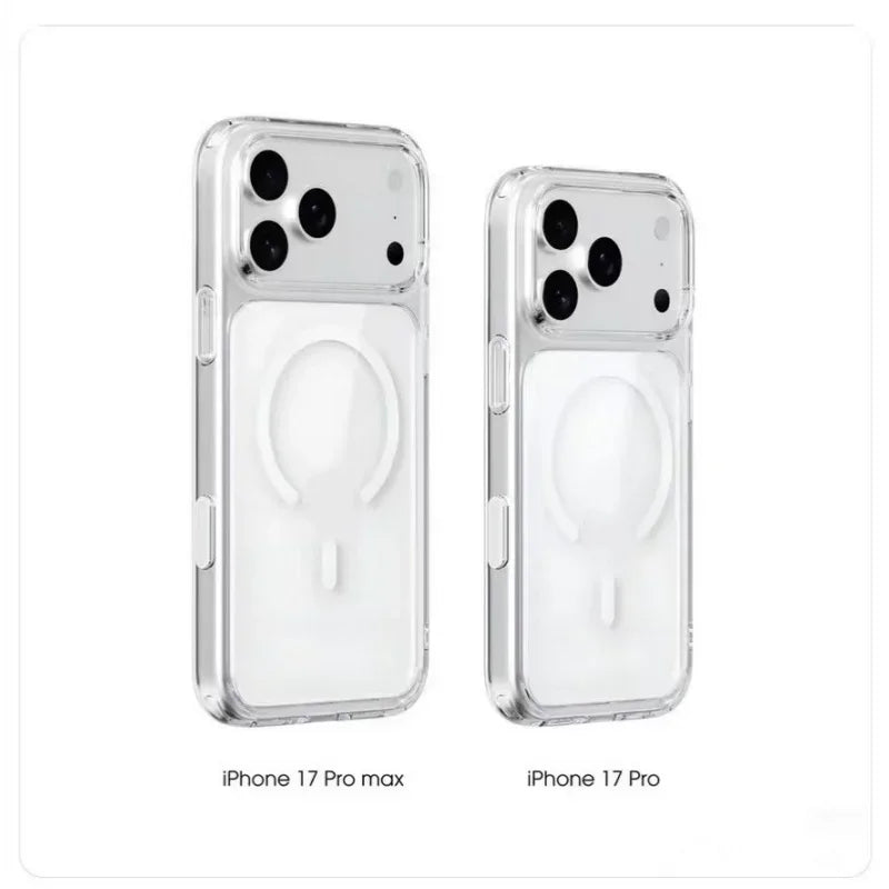 Magsafe Case For iPhone 17 Pro  17 Pro Max 17 Back Cover Transparent magnetic Wireless Charging
