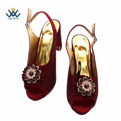 Latest African Women Shoes and Bag Set in Royal Blue New Design Italian Ladies Pumps for Garden Party