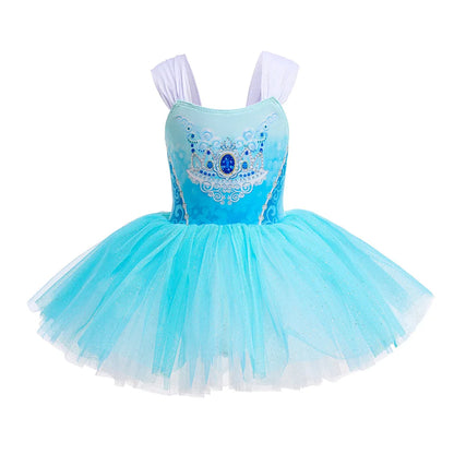Round Yuan Girl Ballet Practice Dress Party Fancy TUTU Dress Elsa Anna Belle Alice Colorful Clothes Baby Girl Party Costumes