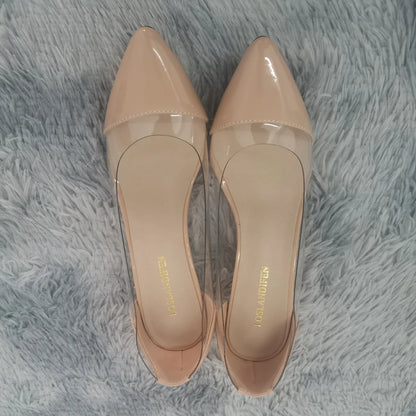 Women Pumps Spring Autumn PVC Transparent 5cm Low Heels Sexy Pointed Toe Slip-on Thin High Heels Party Wedding Shoes