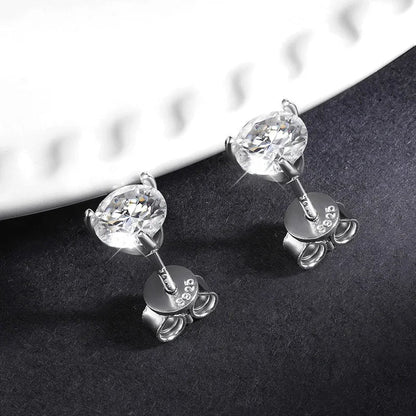 2 in 1 Full D Color Moissanite Stud Earrings for Women S925 Silver 4.6cttw All Diamond Earring Pierced Ear Fine Jewelry
