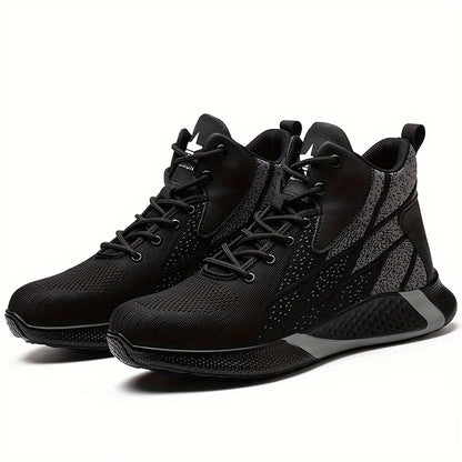 Men's Work Shoes Steel Toe Anti-Puncture Safety Shoes Man Comfortable Lightweight Fashion Men's Safety Shoes Men's Work Boots