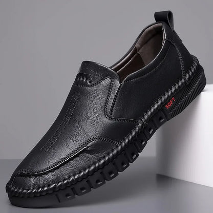Sapatos Masculinos de Couro Genuíno Costurados à Mão – Calçado Casual Durável para Uso Diário