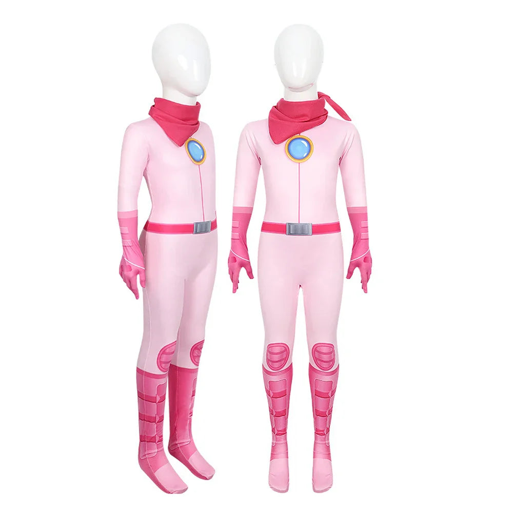 Vestido de Princesa Pêssego para Meninas Jogo Roupa de Cosplay Rosalina Fantasia de Aniversário Festa Halloween Carnaval Roupa 4-10 Anos