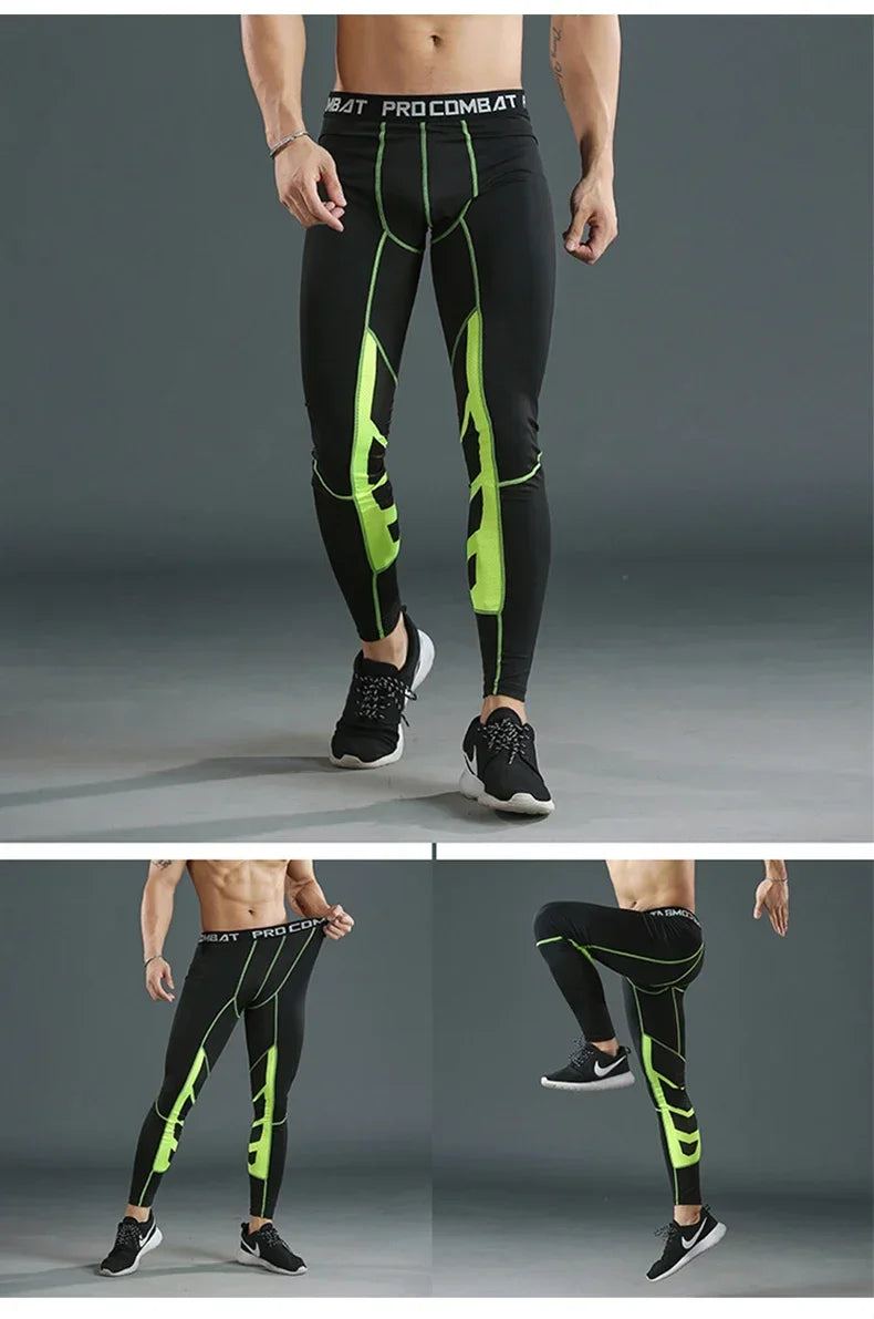 Men's Compression Pants for Running Cycling Basketball Soccer Elasticity Sweatpants Fitness Tights Legging Trousers Rash Guard