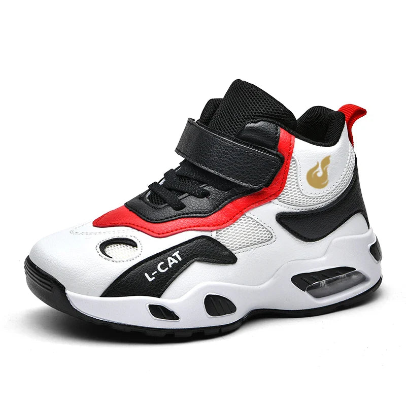 Children's High-top Basketball Shoes Anti-slip Basketball Combat Boots Boys Girls Outdoor Cushioned Sneakers Ankle Support Shoes