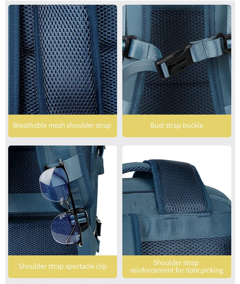 Large Travel Backpack for Women Men Cabin Bag Multifunctional Airplane Waterproof Backpack with USB Charging Anti-Theft Backpack