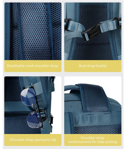 Large Travel Backpack for Women Men Cabin Bag Multifunctional Airplane Waterproof Backpack with USB Charging Anti-Theft Backpack