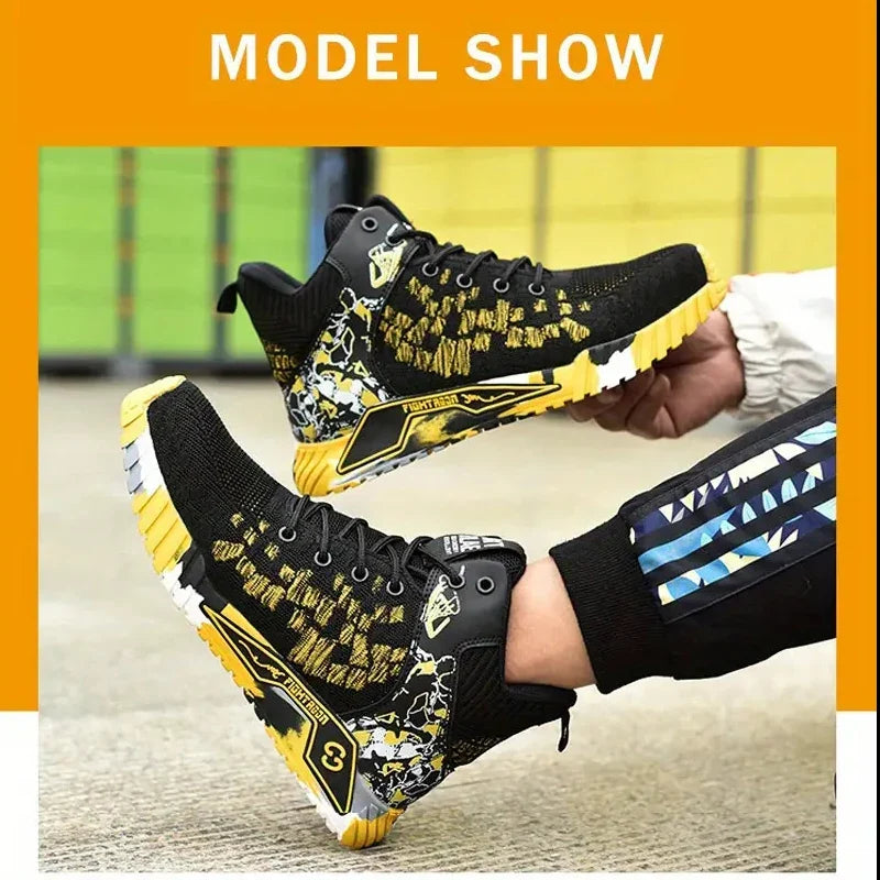 High Quality Men Steel Toe protective Safety Work Shoes Men Indestructible Safety Shoes anti-smash Puncture-Proof Safety Boots