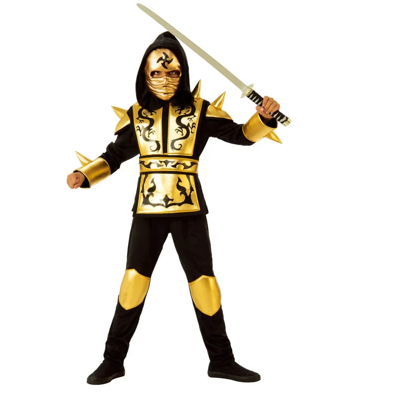 Kids Costume Ninja Cosplay Boys Girls Party Fancy Dress Halloween Children Gift