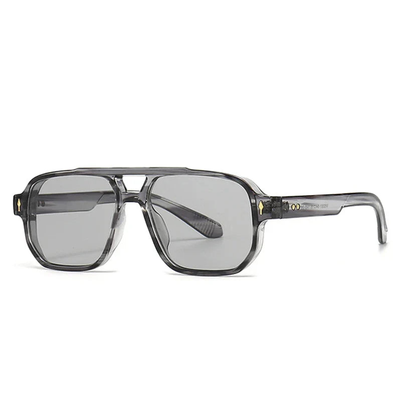 Double Bridges Square Sunglasses Women Gradient Shades UV400 Fashion Brand Designer Rivets Men Sun Glasses