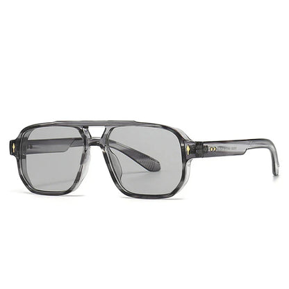 Double Bridges Square Sunglasses Women Gradient Shades UV400 Fashion Brand Designer Rivets Men Sun Glasses