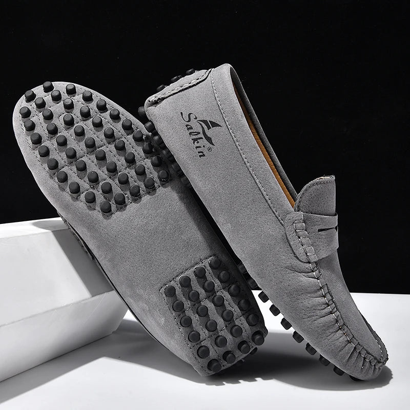 Quality Men's Suede Slip On Loafers Fashion Lightweight Breathable Wallking Driving Shoes Comfort fashion Outdoor Men's Sneakers