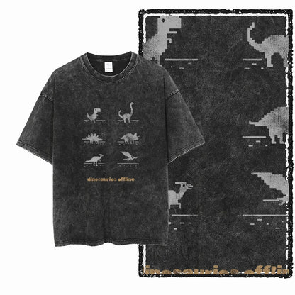 THEME Printed Cotton Acid Washed Exclusive Graphic Unisex T Shirt Cool Streetwear Men Tshirts Big Size Tee for men