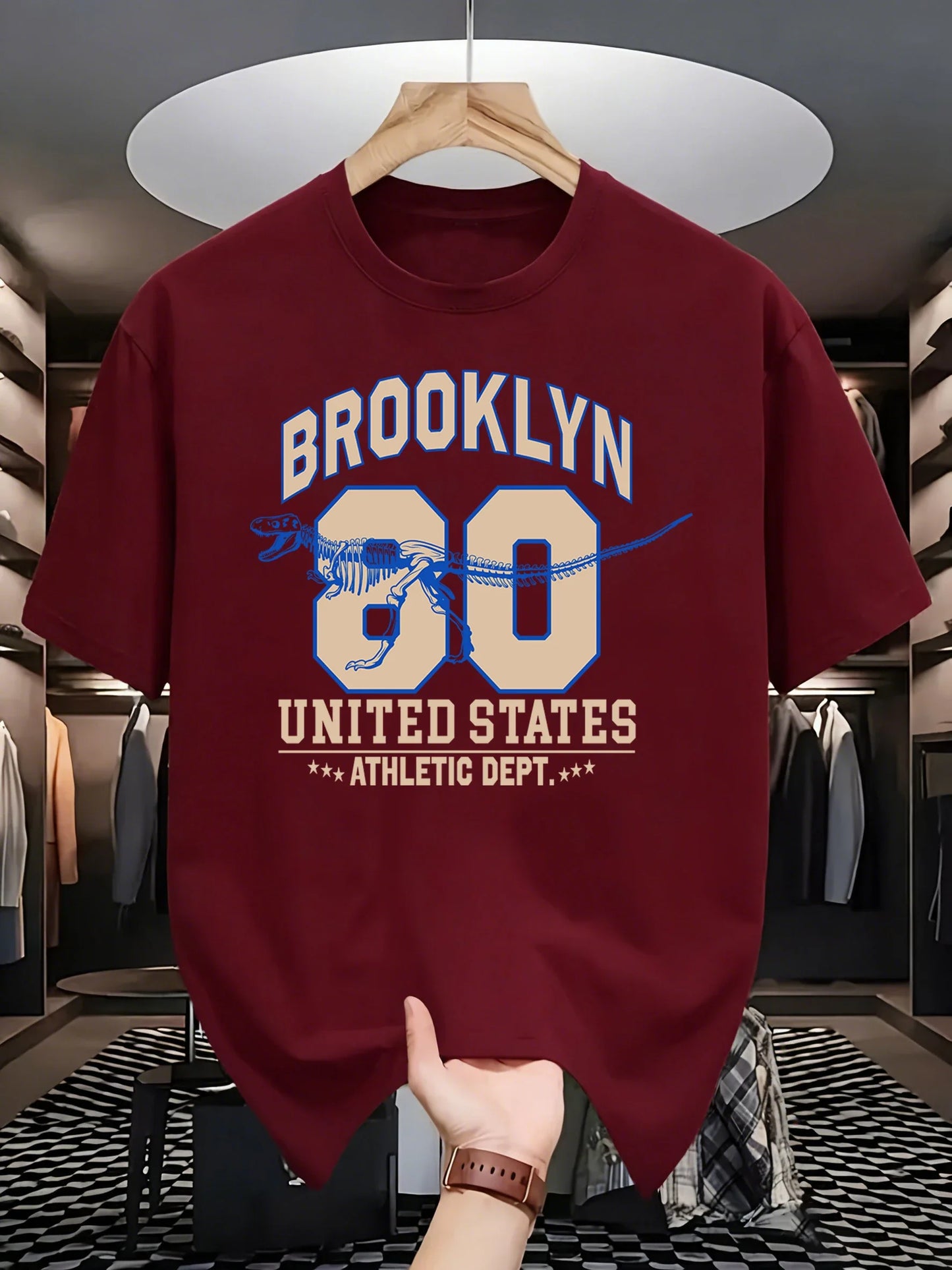 Brooklyn United States Athletic Dept Men T Shirt Soft All-Match Fashion Sportswear Summer O-Neck Tee Unisex Loose Cotton Clothes