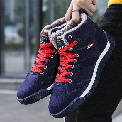 New Winter Sneakers for Men, Velvet Warm High-Top Cotton Shoes, Korean Style Casual Snow Boots, Boots, Men's Shoes, Autum Skateboard Shoes