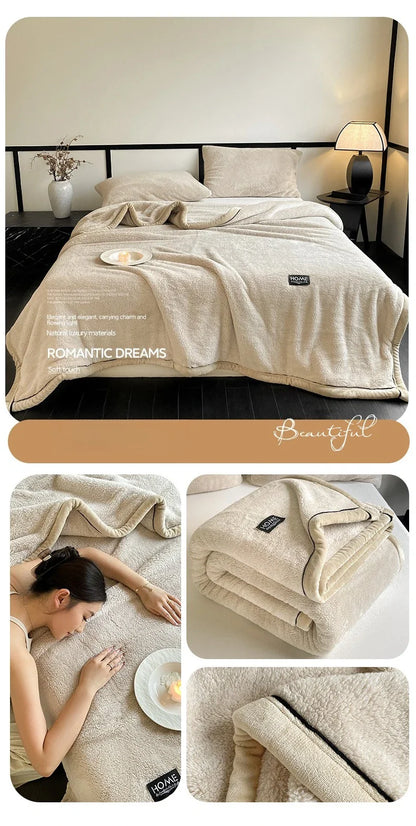 New Grade A Half-sided Velvet Autumn Winter Keep Warm Blankets for Bed Soft Fluffy Warmth Sofa Blanket Shawl Napping Blankets