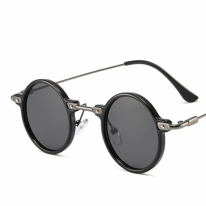 Retro Steampunk Round Sunglasses – UV400 Metal Frame | Men & Women