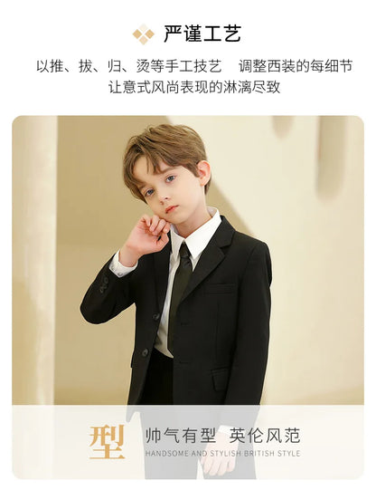 Spring Autumn Children Boy Wedding Suit Teenager Kids Formal Elegant Suits For Boy 1-14  Years Boys Suits Outfits Set
