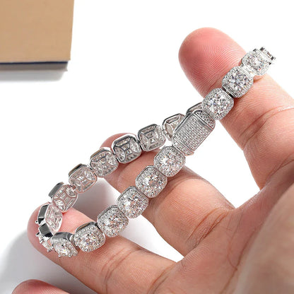 All Moissanite Tennis Bracelet Original s925 Sterling Silver Plated 18k White Gold with GRA Bracelets for Women Man