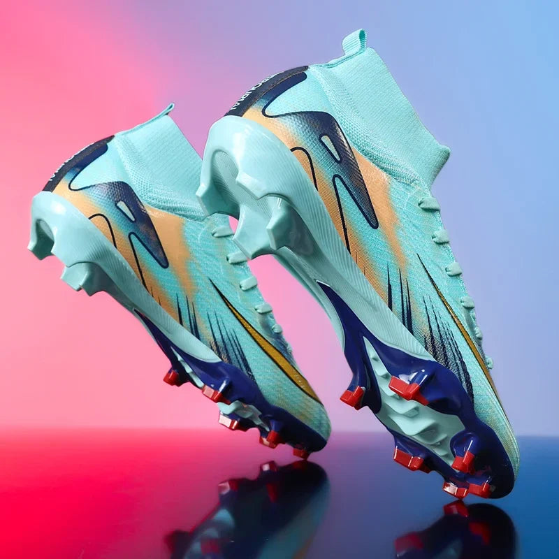 New Men Football Boots Training Shoes FG Ultralight Soccer Shoes Outdoor Drop Shipping Soccer Cleats Non-Slip Long Spikes