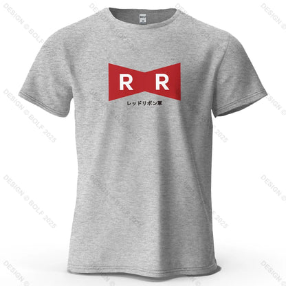 Red Ribbon Army Printed Men's T-Shirt 100% Cotton Oversized Anime Graphic Tees for Women Tops Tees Casual Streetwear