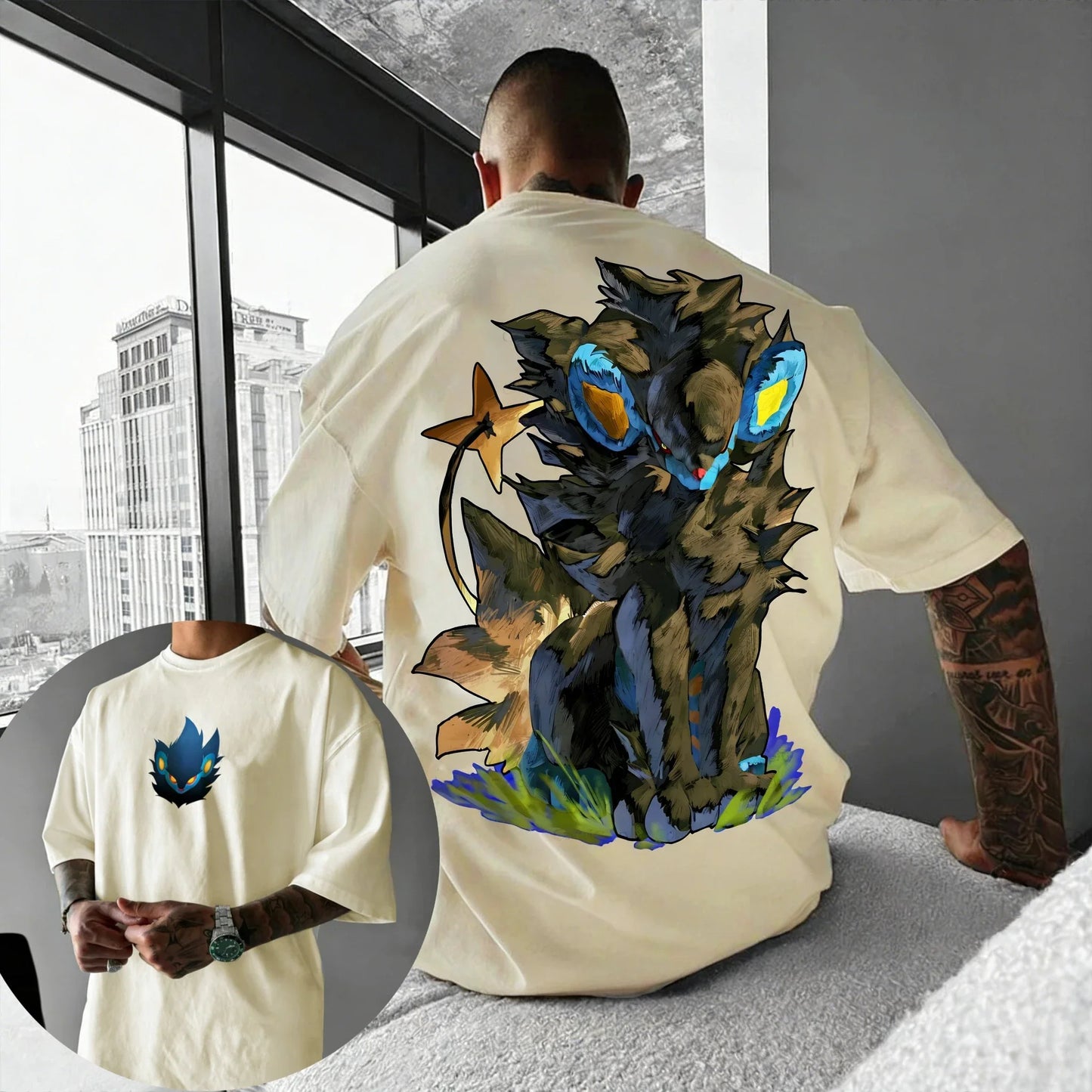 Anime Pikachu Gengar Printed T-shirt Summer Men's and Women's T-shirt Trendy Loose Y2K Short Sleeve 2026 New Streetwear