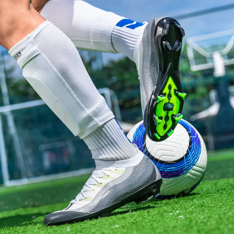 Men's Sports Football Shoes Fg/Ag Long Nail Adult Artificial Grassland Durable Training Specific Shoes High-Tops Non Slip Shoes