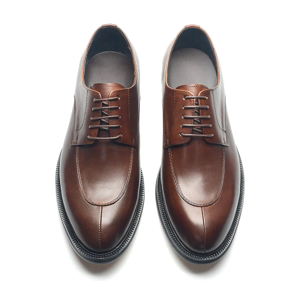 Luxury Handmade Wedding Party Men's Dress Shoes Cow Genuine Leather Lace-up Oxfords Derby Formal Business Social Male Footwear