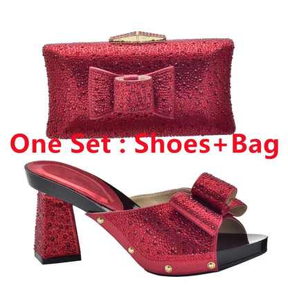 Shoe and Bag Set African Sets 2026 Fashion Gold Color Ladies Matching Shoe and Bag Set for Women Italian Ladies Shoe and Bag Set