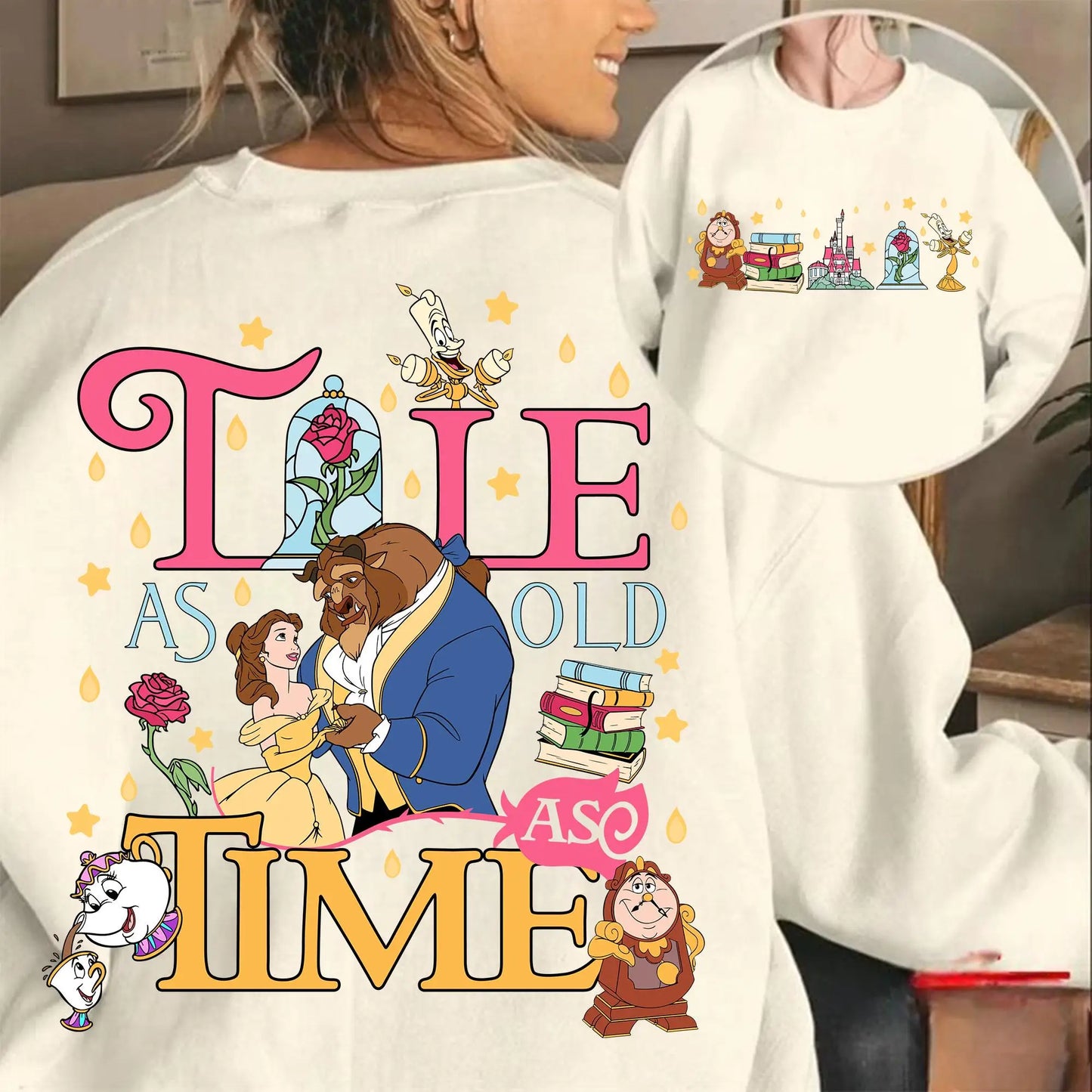 Beauty and The Beast Princess Journey Double-sided Printed Cotton Sweatshirt