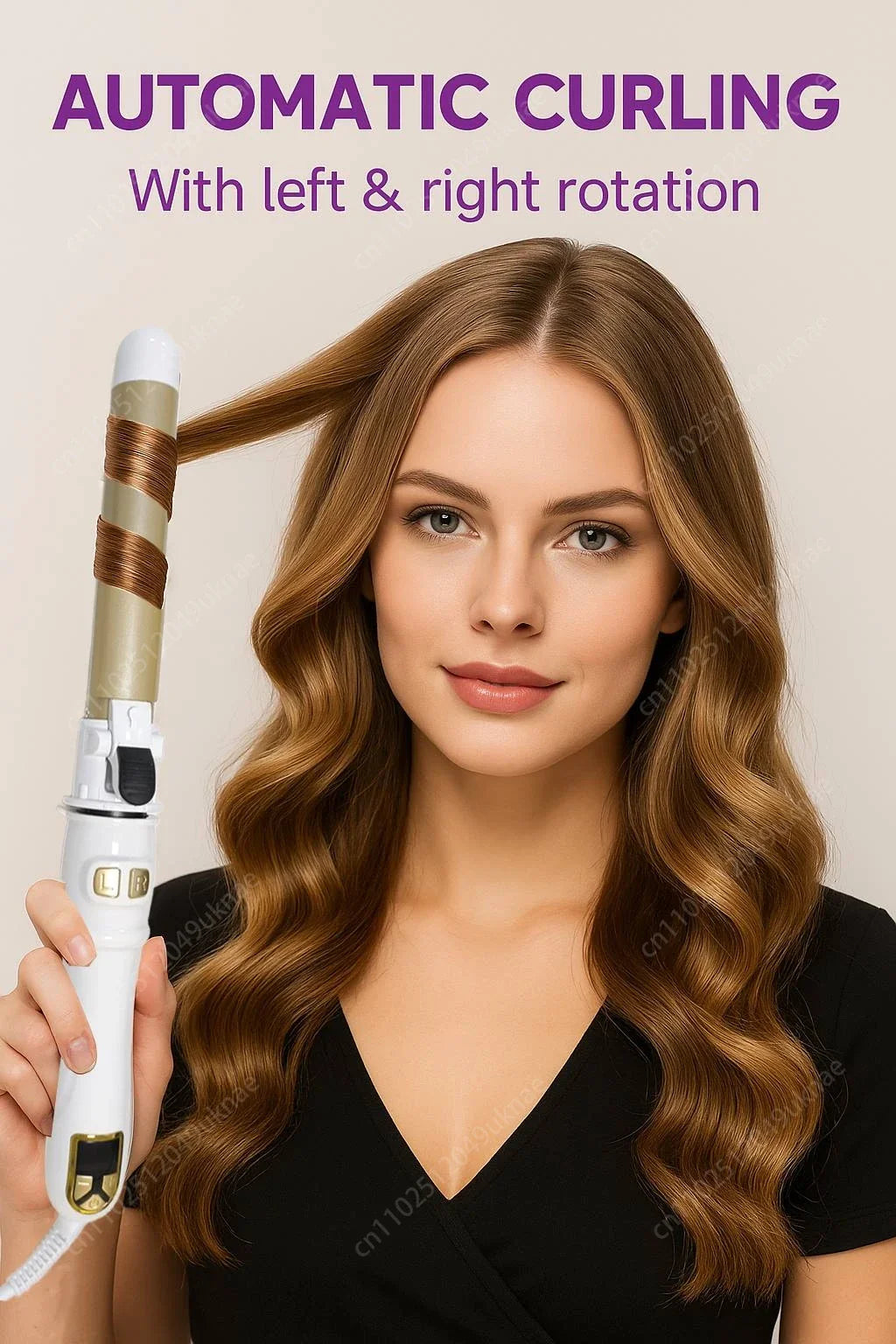 Automatic Hair Curling Iron 28mm Ceramic Barrel Rotating Curler for Big Waves and Smooth Damage Free Hair Styling