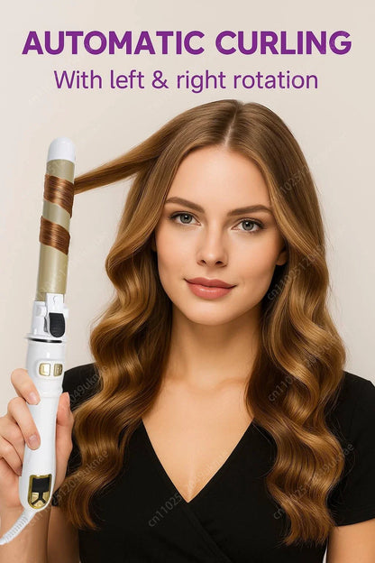 Automatic Hair Curling Iron 28mm Ceramic Barrel Rotating Curler for Big Waves and Smooth Damage Free Hair Styling