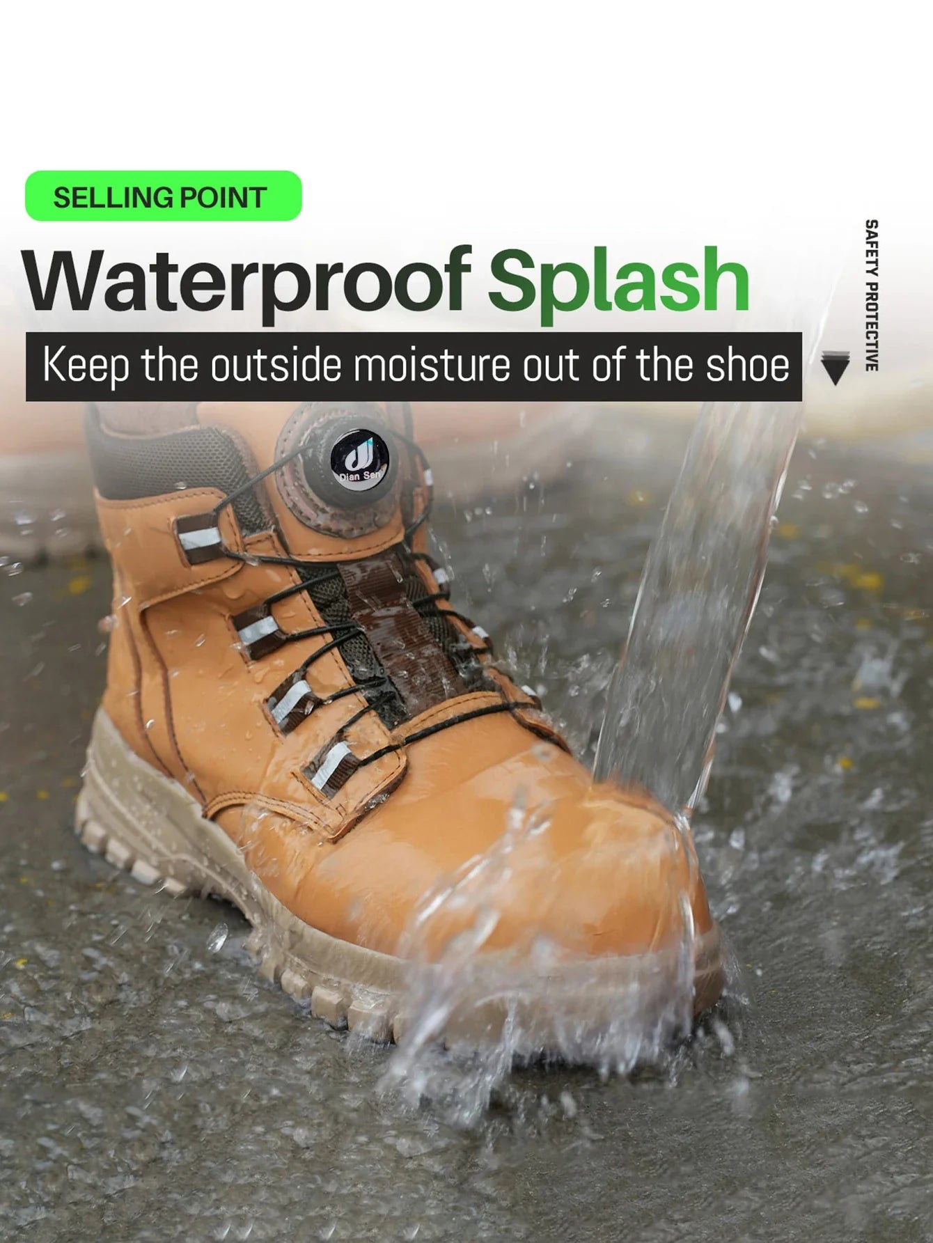 Leather Non Slip Work Boots for Men Rotating Button Safety Shoes Steel Toe Sneaker Male Puncture Proof Protective Boots