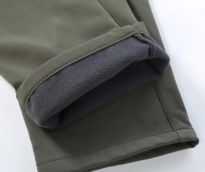 Men's City Cargo Autumn Winter Fleece Softshell Hiking Pants Fishing Climbing Trekking Casual Hunting Camping Trousers M-5XL