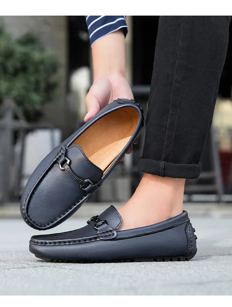 Genuine Leather Men Casual Shoes Luxury Brand Mens Loafers Moccasins Breathable Slip on Italian Driving Shoes Chaussure Homme