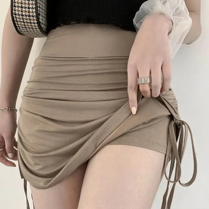 Sexy Summer Latin Dance Skirt for Women Spring Summer New High Waist Drawstring A-line Dance Practice Skirt Y2k Clothes