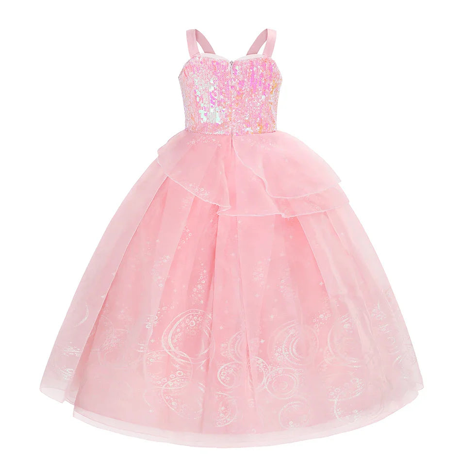 Children Pink Witch Dress Wicked Glinda Elphaba Clothes Cosplay Costume Girls Halloween Costume Kids Good Witch Princess Dresses