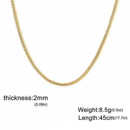 Round Snake Chain Necklace for Women Men Stainless Steel Link Chain 0.9mm 1.2mm 2mm Chains Choker Fashion Jewelry Gifts