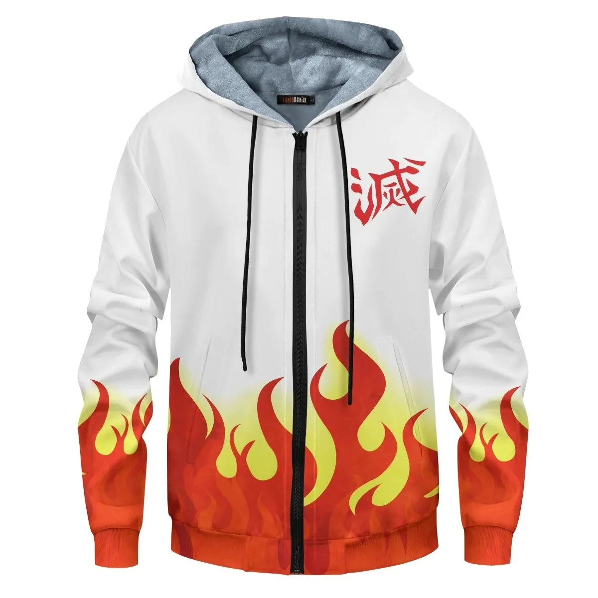 Anime Velvet Thick Warm Winter Oversized Hoodie Coat Zip Up Sweatshirt Winter Top Plus Size Coat Plush Jackets