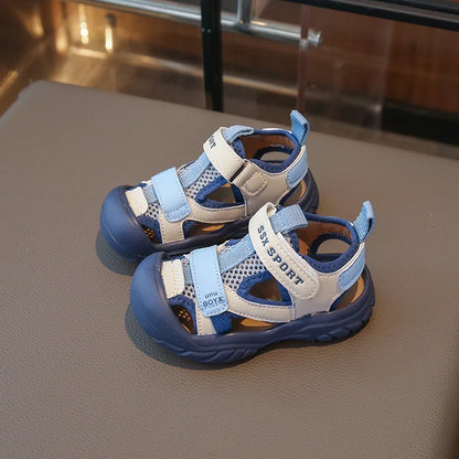 Summer Children Beach Sandals Boys Breathable Mesh Sport Sandals Baby Soft Light Kindergarten Cool Shoes