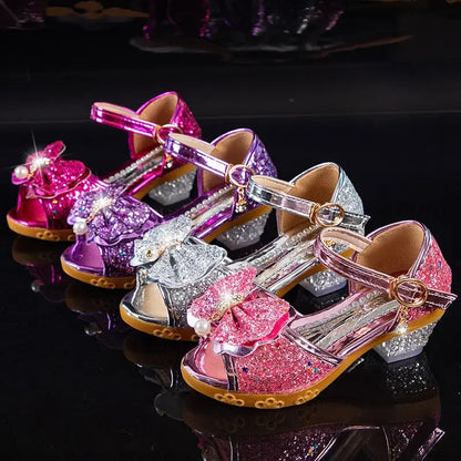 2026 Spring New Children's Shoes   Princess  Shoes Girl's Fashion Sandals Crystal Princess Shoes
