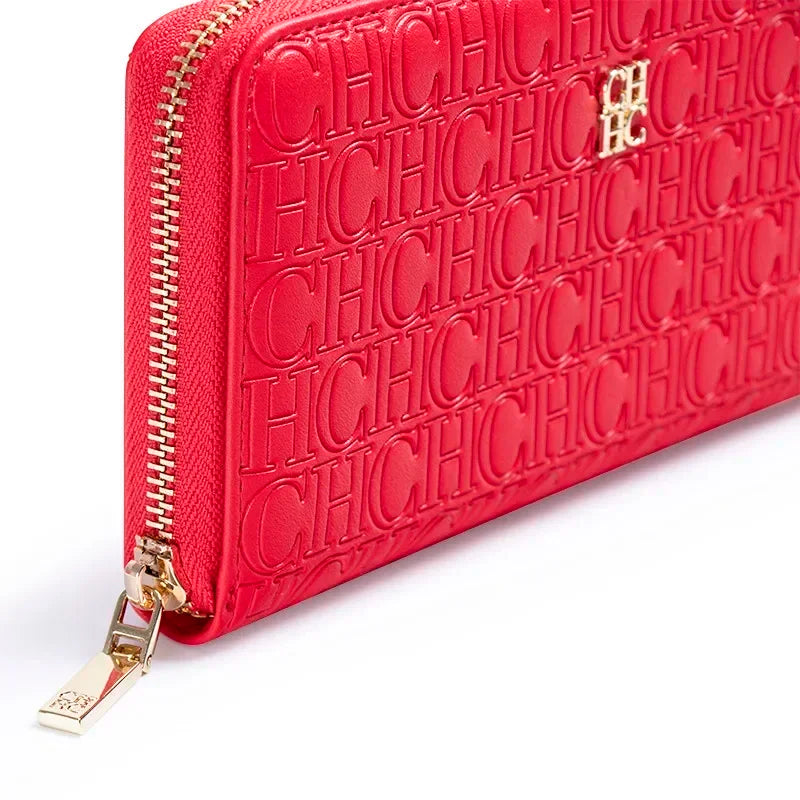 Fashion Classic Women's Portable Wallet Solid Color Design Multi-Letter Embossed Women's Coin Purse Minimalist